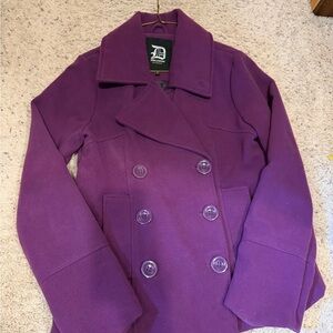 Dollhouse Purple Double-Breasted Pea Coat